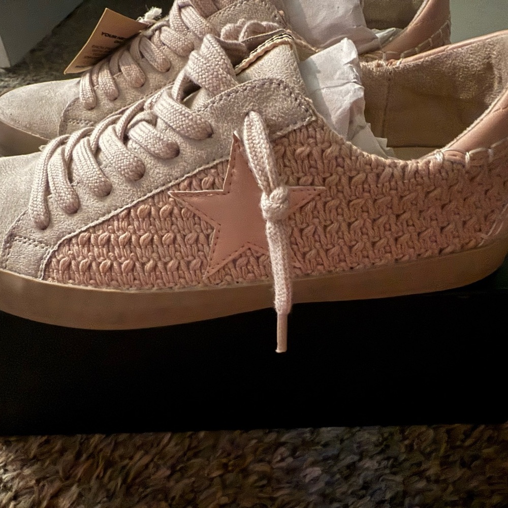 ShuShop Pink Star Knit Women's Sneakers